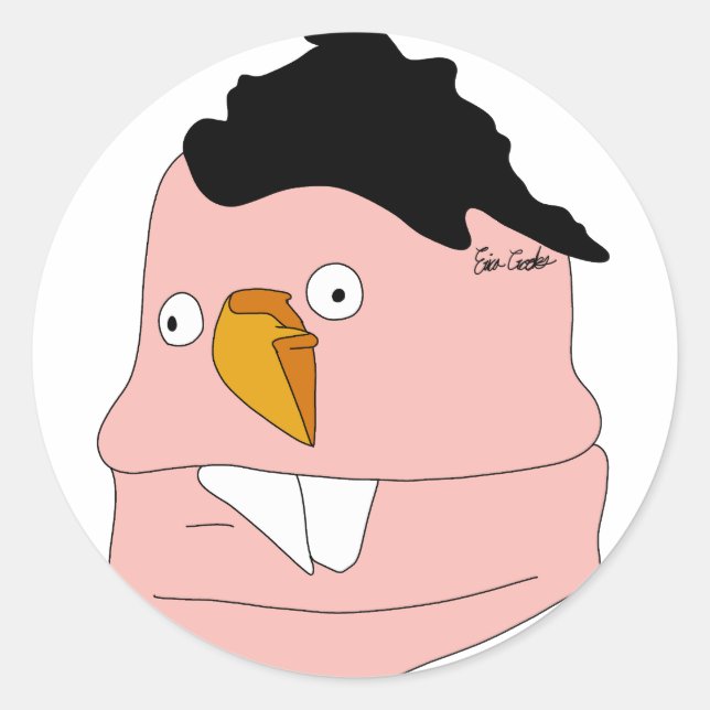 Adesivo Redondo Teardrop nose goofy puppet (Frente)