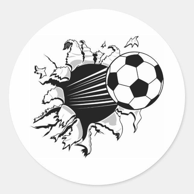 Adesivo Redondo Tearout do futebol (Frente)