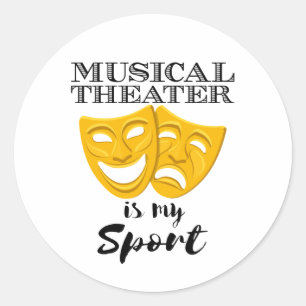Adesivo Redondo Teatro Musical É Meu Esporte