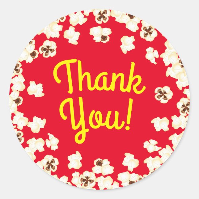 Adesivo Redondo Teatro Popcorn Festa de aniversário (Frente)