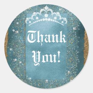 Adesivo Redondo Teatro Sparkle e Dourado Diamond Tiara Scroll Part