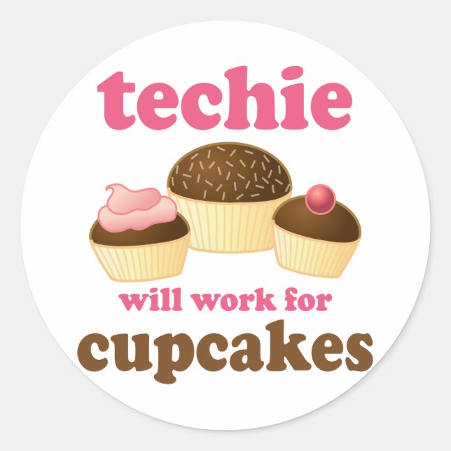 Adesivo Redondo Techie Cupcake Bonito (Frente)
