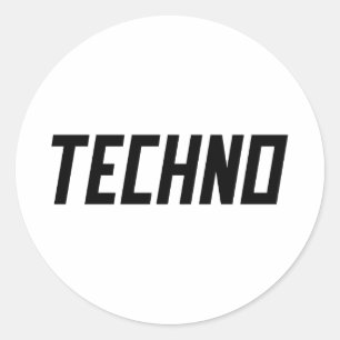 Adesivo Redondo TECHNO Music