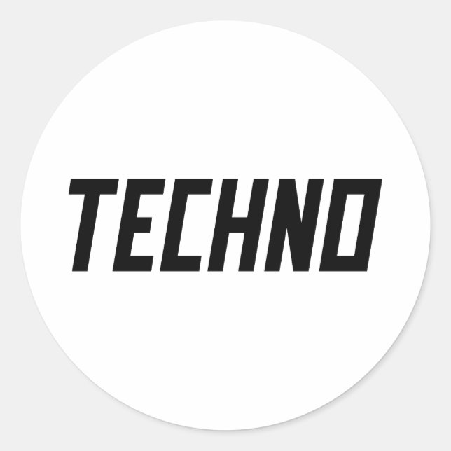 Adesivo Redondo TECHNO Music (Frente)