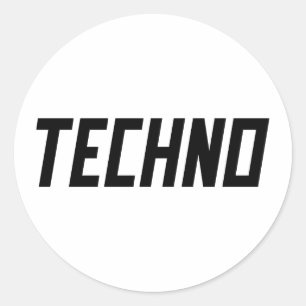 Adesivo Redondo TECHNO Music