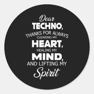 Adesivo Redondo Techno Music DJ Eletro Rave Festival Idea