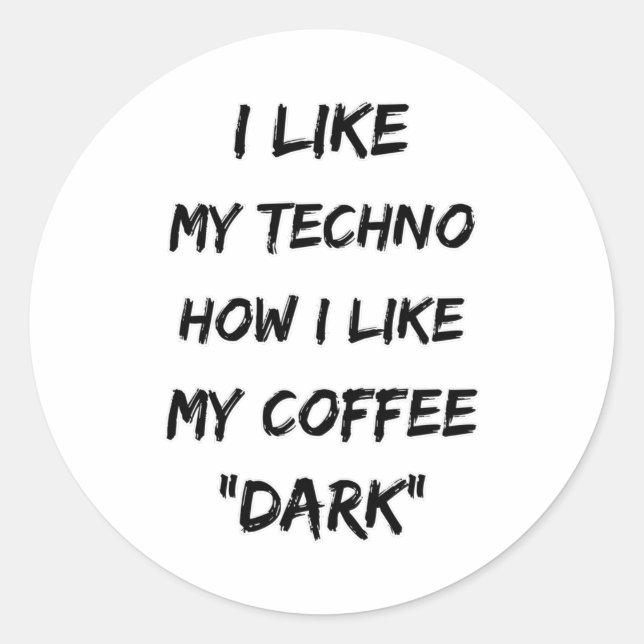 Adesivo Redondo Techno Music Rave DJ Eletro Festival Gift (Frente)