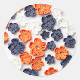 Adesivo Redondo tecidos de costura de primavera manual flores lara