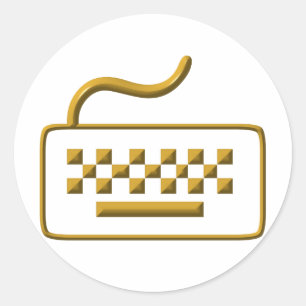 Adesivo Redondo Teclado de computador