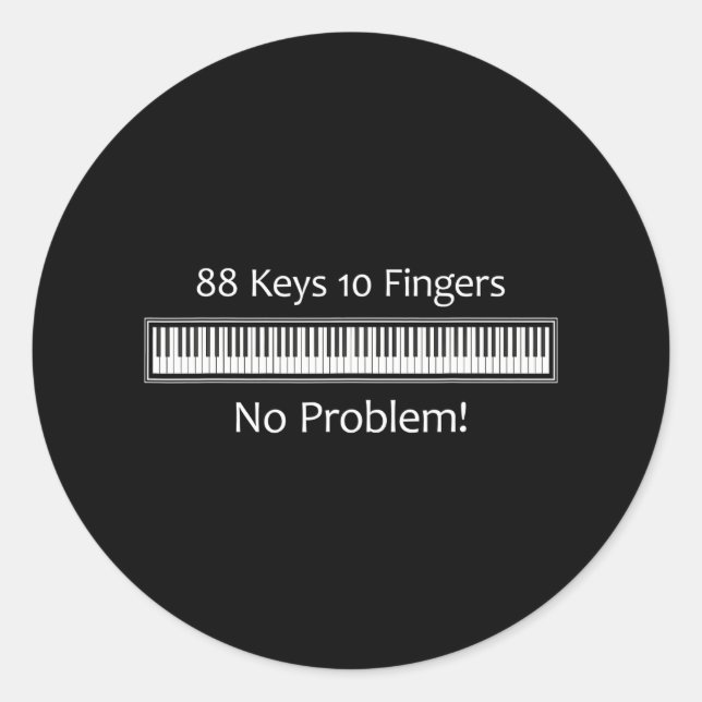 Adesivo Redondo Teclas 88 10 Dedos Teclado Piano sem problema (Frente)