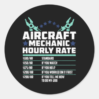 Adesivo Redondo Técnico de avião mecânico de Engenheiro