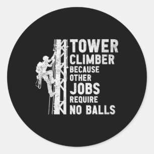 Adesivo Redondo Técnico de Climber de Torre Homens e Mulheres Clim
