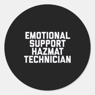Adesivo Redondo Técnico de Hazmat de Suporte Emocional Divertido P