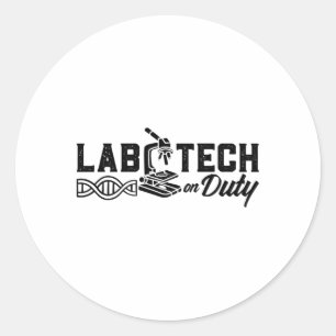Adesivo Redondo Técnico De Laboratório De Ciência De Deveres Do La