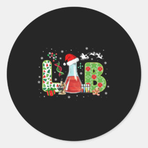 Adesivo Redondo Técnico de Laboratório de Natal Laboratório Ciênci