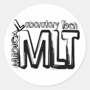 ADESIVO REDONDO TÉCNICO DE LABORATÓRIO MÉDICO DE TEXTO MLT GRUNGE