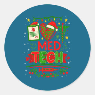 Adesivo Redondo Técnico de Natal Técnico de Laboratório Clínico Fa