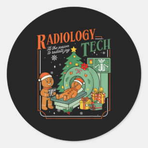 Adesivo Redondo Técnico de Radiologia de Natal Engraçado Homem de 