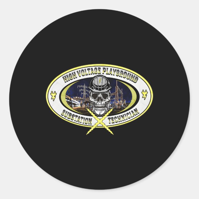 Adesivo Redondo Técnico de Subestação (Frente)