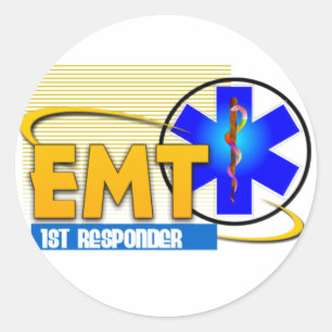 Adesivo Redondo TÉCNICO MÉDICO da EMERGÊNCIA do QUE RESPONDE de