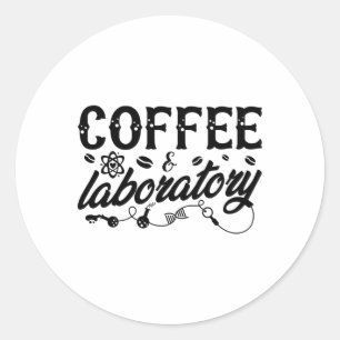 Adesivo Redondo Técnico técnico do Coffee & Laboratory Lab Tech