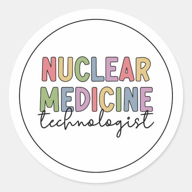 Adesivo Redondo Tecnologia de Medicina Nuclear CNMT Nuclear Med (Frente)