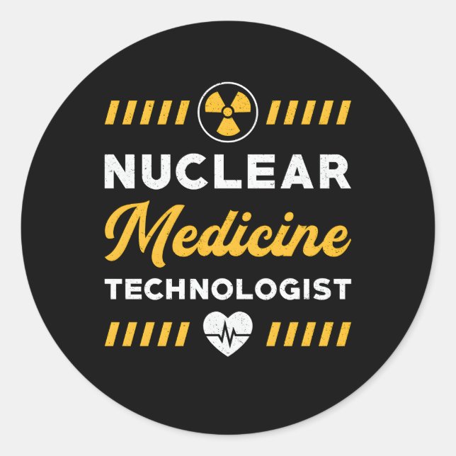 Adesivo Redondo Tecnologia de Medicina Nuclear Radiologia Rad Tech (Frente)