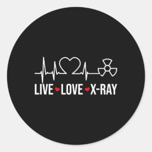 Adesivo Redondo Tecnologia de Raios-X Radiologia Tech Live Love X-