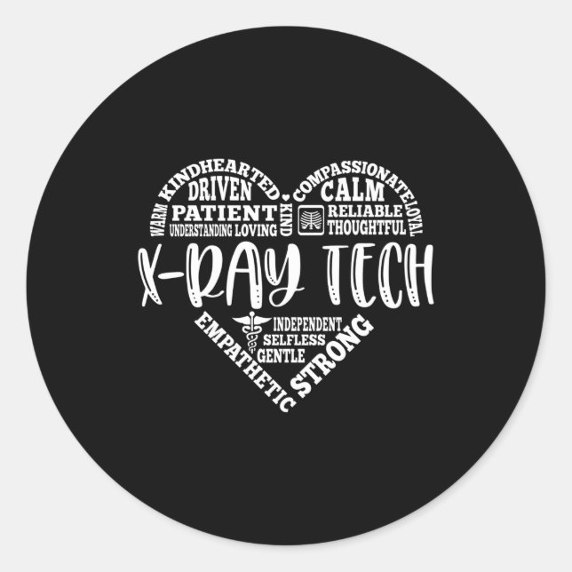 Adesivo Redondo Tecnologia de raios X, tecnólogo Xray (Frente)