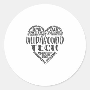 Adesivo Redondo Tecnologia de ultrassom, Sonographer, vida UT