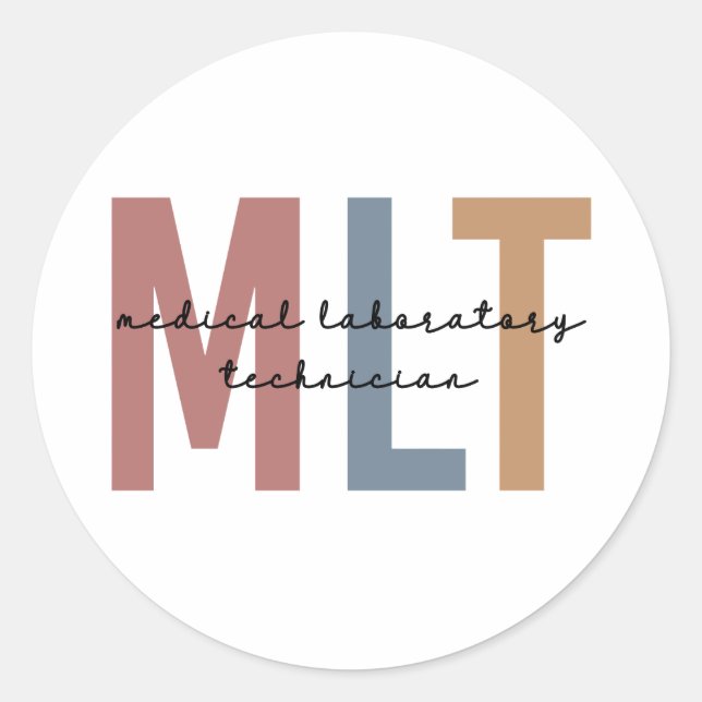 Adesivo Redondo Tecnologia Médica do Laboratório Médico MLT (Frente)