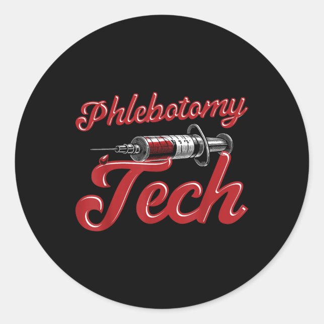 Adesivo Redondo Tecnologia Phlebotomist Tech Phlebotomy Tech (Frente)