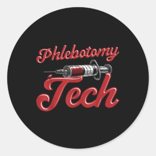 Adesivo Redondo Tecnologia Phlebotomist Tech Phlebotomy Tech