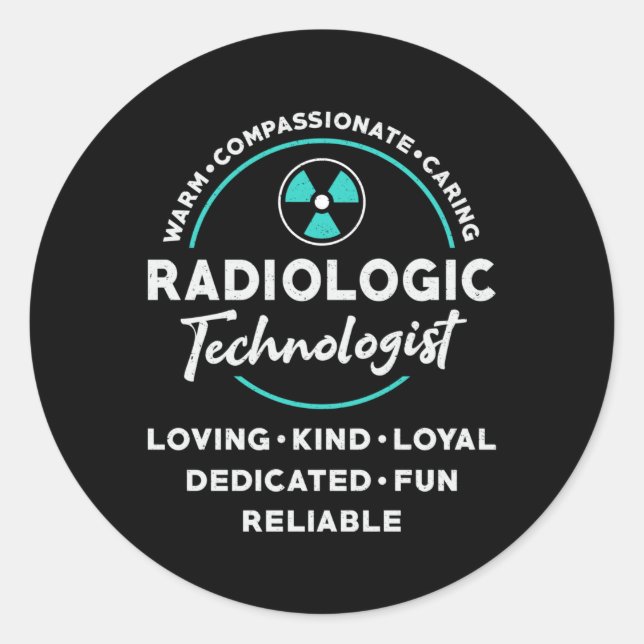 Adesivo Redondo Tecnologia Radiológica Radiológica Tecnologia Xray (Frente)