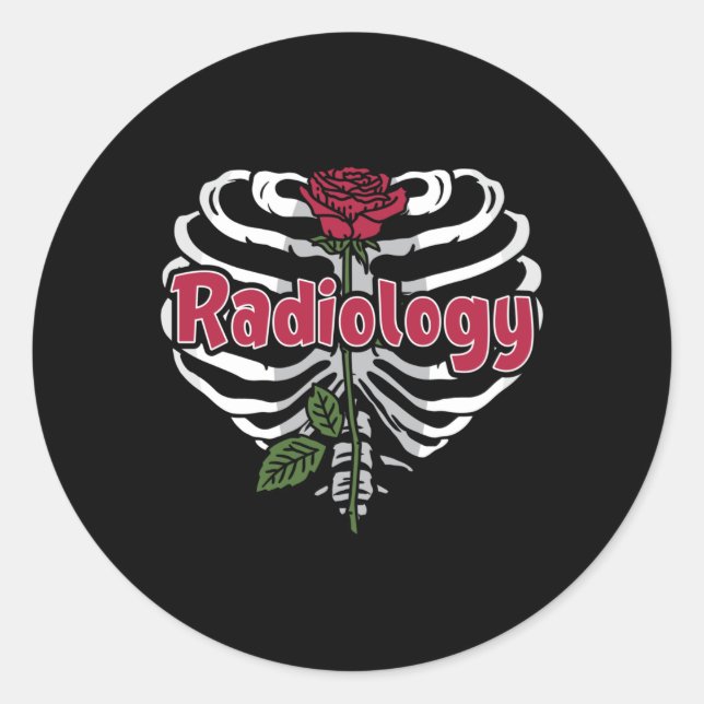 Adesivo Redondo Tecnologia Radiology Tech Rad Enfermeira Xray Flow (Frente)