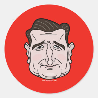 Adesivo Redondo Ted Cruz Cartoon Face Sticker
