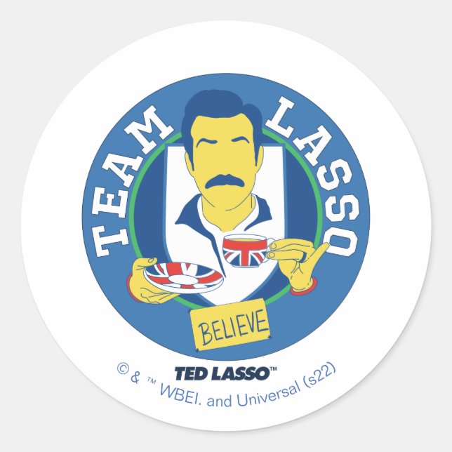 Adesivo Redondo Ted Lasso | Team Lasso Tea Iconic Avatar (Frente)