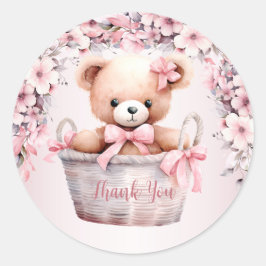 Adesivo Redondo Teddy Bear Baby Girl Flowant