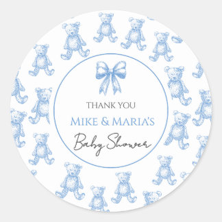 Adesivo Redondo Teddy bear baby shower Sticker