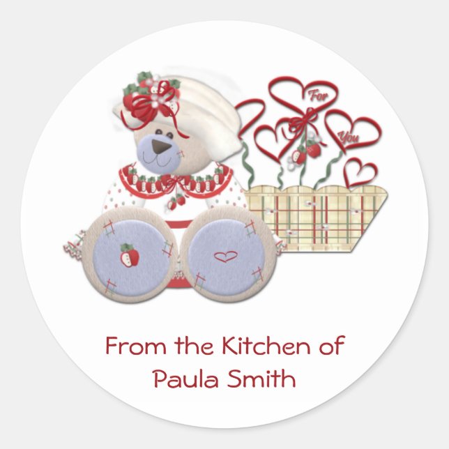 Adesivo Redondo Teddy Bear Gift Stickers (Frente)