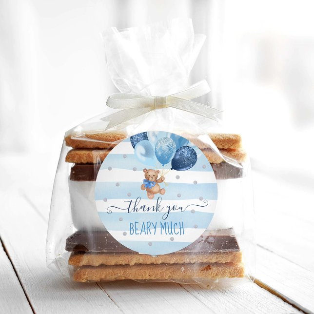 Adesivo Redondo Teddy Bear Obrigado Favor (Criador carregado)