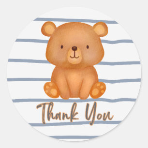 Adesivo Redondo Teddy Bear Obrigado Sticker