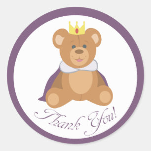 Adesivo Redondo Teddy Bear Prince (Obrigado!)