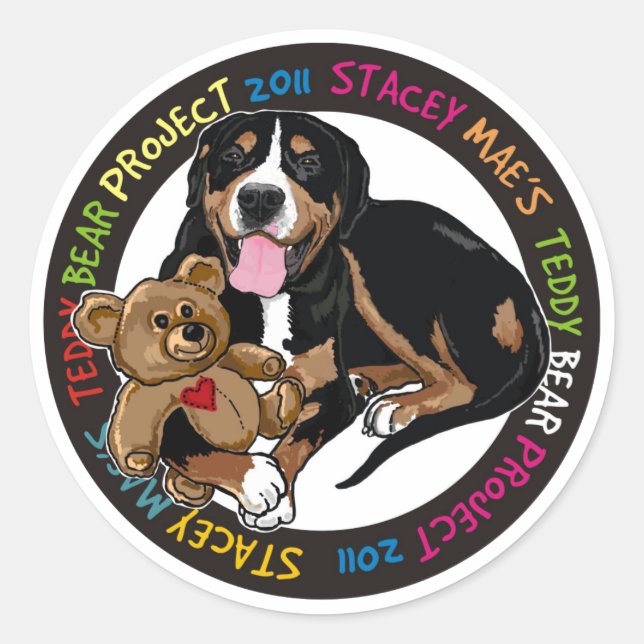 Adesivo Redondo Teddy bear Project Sticker (Frente)