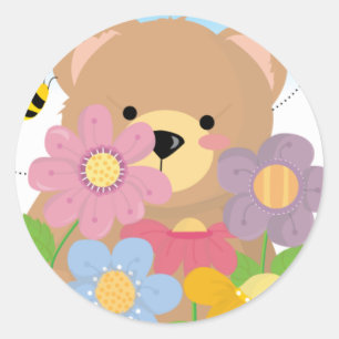 Adesivo Redondo Teddy Bear Sticker