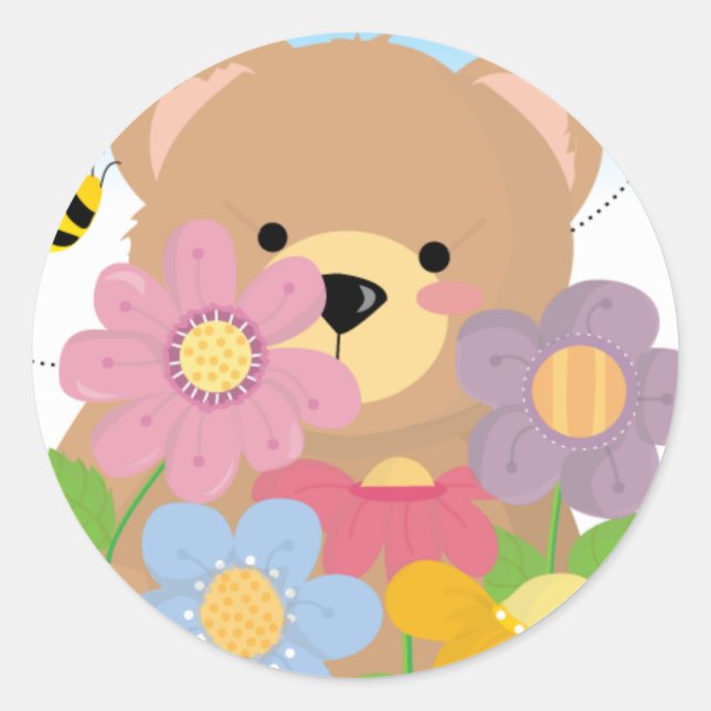 Adesivo Redondo Teddy Bear Sticker (Frente)