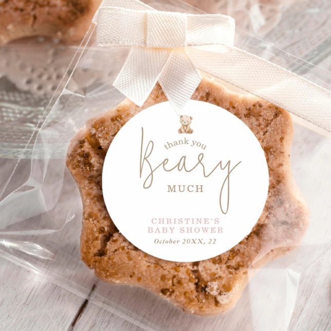 Adesivo Redondo Teddy Bear Thank You Baby Shower (Criador carregado)