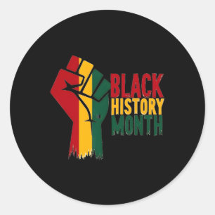 Adesivo Redondo Tee Afro-Americano H Gráfico de História Negra Mês