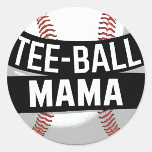 Adesivo Redondo Tee Ball Mama Engraçado Teeball Mãe