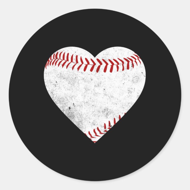 Adesivo Redondo Tee de Presente de Softball (Frente)